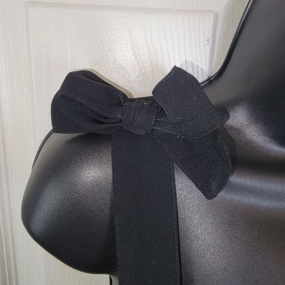 Loft Black bow cropped wide leg romper size 0 - Picture 7 of 9